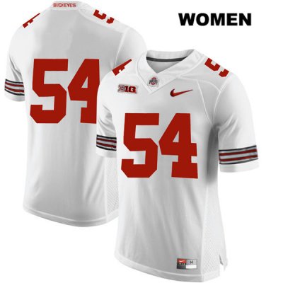 Women's NCAA Ohio State Buckeyes Matthew Jones #54 College Stitched No Name Authentic Nike White Football Jersey ED20I81MX